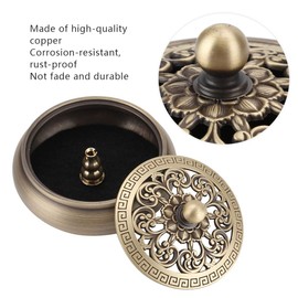 Incense Burner,Copper Hollow Carved Flowers Ash Catcher Tray Bowl with Incense Stick Holder with Fireproof for Air Purification,Home Decoration,Aromatherapy,Meditation,Relaxation