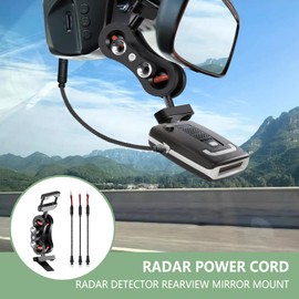 RNVEASS Radar Detector Rearview Mirror Mounting Bracket,13.8" Radar Detector Hard Wire Power Cord Mirror Wire Plug,with Braided Set of 3 (for Escort Max,Max2,Max360 Radar)