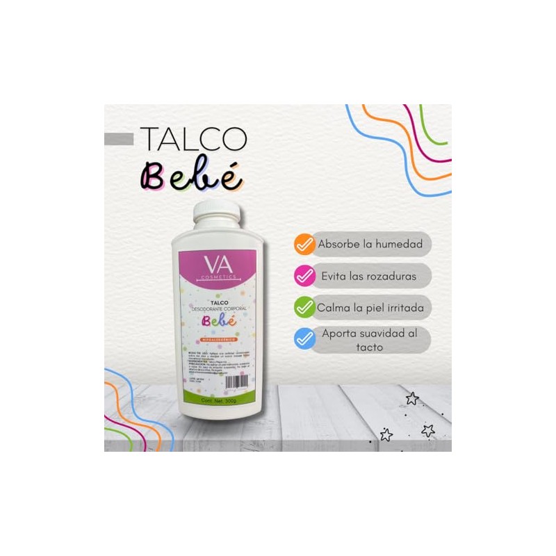 Talco para Bebe suavidad y proteccion hipoalergenico 2pz