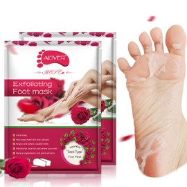 Foot Mask, Pack of 2 Foot Mask, Callus Remover, Exfoliating Calluses Dead Skin, Callus Removing Foot Mask, Baby Soft Smooth Touch Feet Men, Women, Exfoliating Foot Mask (Rose)