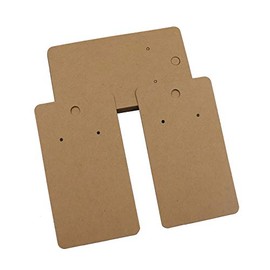 Ruwado 50 Pcs Earring Display Cards 3 Holes Small Blank Kraft Paper Hanging Earring Holder Cardboard for DIY Ear Studs Jewelry Storage Label Tag (Kraft)
