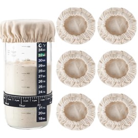 6PCS Cloth Covers for Sourdough Starter Jar for 3-4" Mason Jars Container
