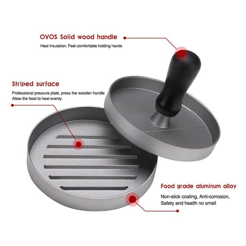 AIMALL Non-Stick Burger Press Aluminum Hamburger Maker Patty Mold -
