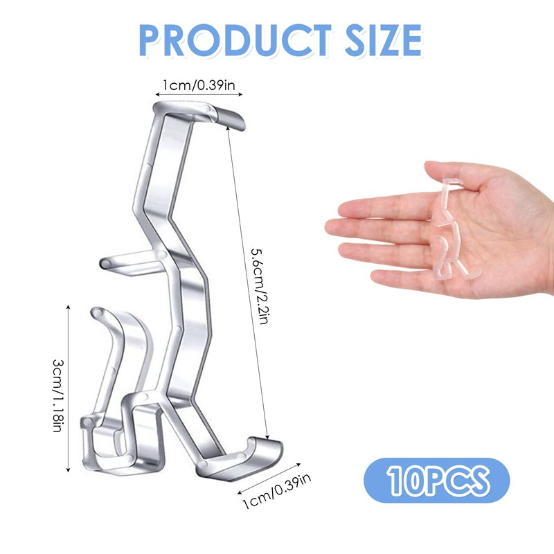 THKO 10pcs Valance Clips, Clear Window Valance Blind Clips Stable