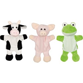 Goki - Hand Puppets Cow Pig Frog - Fabric - 50959