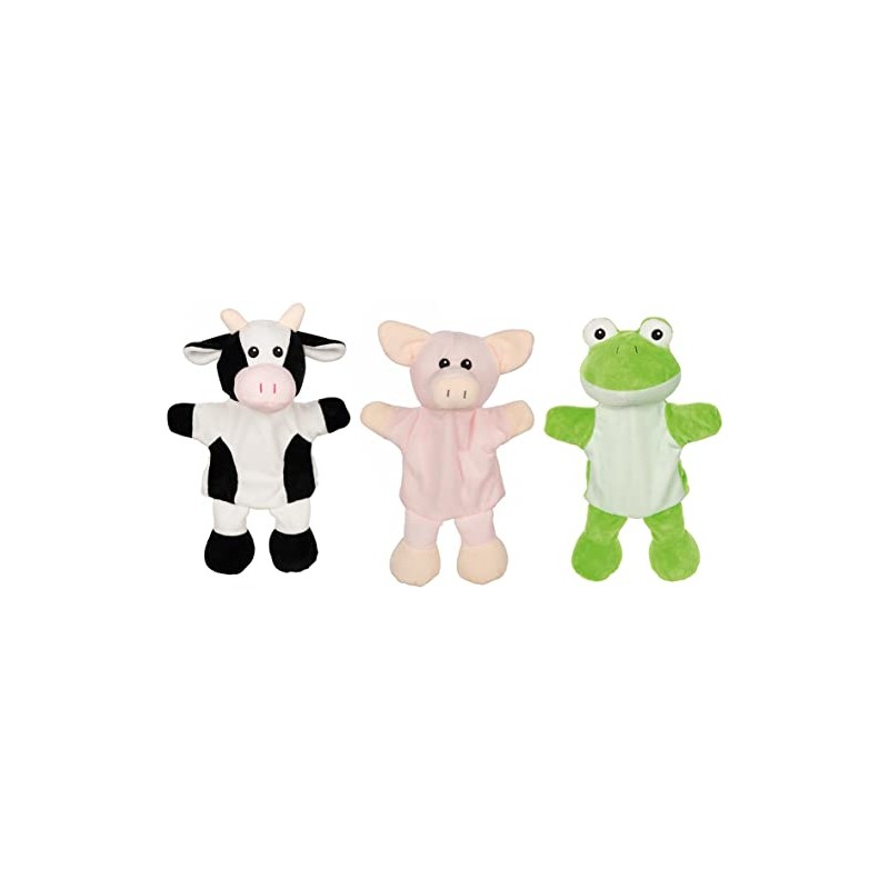 Goki - Hand Puppets Cow Pig Frog - Fabric -
