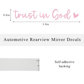 FSTURIOS 2PCS Trust in God Car Rearview Mirror Decal, Auto Mirror Vinyl Decal Self Affirmation Reminder Sticker, Trust in God Christian Decor for Window Bumper Laptop Water Bottle (Pink)