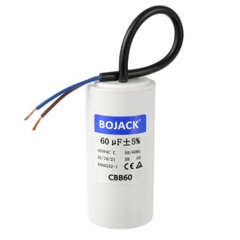 BOJACK CBB60 Run Capacitor 60 uF 450V AC 60 MFD 2 Wire 50/60Hz Cylinder Motor Run Capacitor for Motor Blower air Compressor and air Conditioner Compressor Replacement Part