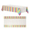 SINGOMON 2 Packs Rainbow Tablecloth Disposable Tablecloth Colorful Dot Table