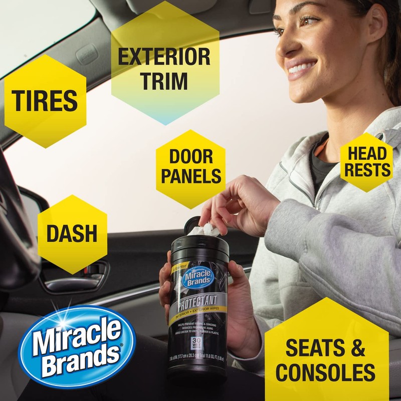 Miracle Brands Auto Protectant Wipes - 30 Count, Clean &