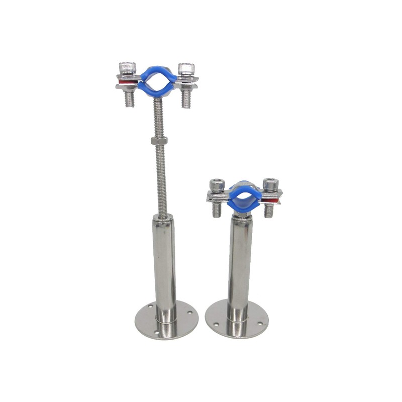 Stainless Steel Adjustable Pipe Clamp Bracket - Wall/Ceiling Mount Support