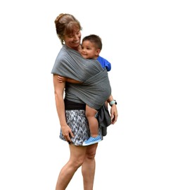 Baby Carrier Wrap Soft, Stretchy, Cotton Baby Wrap, Baby Sling, Nursing Cover Up for use with Newborn-Toddler: Evenly distributes Weight for More Comfortable Carrying (Dark Grey)