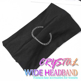 GORTIN Crystal Wide Headband Bling Rhinestones Letter Head Bands Black African Turban Head Wraps Nightclub Hair Accessories for Women