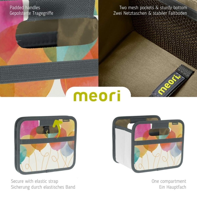 Folding storage box with handles and one compartment with two