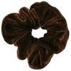 Mytoptrendz® Plain Soft Large Velvet Ponytail Hair Elastic Scrunchie (Brown)