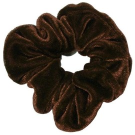 Mytoptrendz® Plain Soft Large Velvet Ponytail Hair Elastic Scrunchie (Brown)
