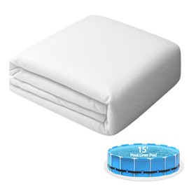Tacsal Liner Pad 15-Foot Round Thicker Pool Liner Pad for 15' Above Ground Swimming Pools, Seamless Comfort Pool Mat, White