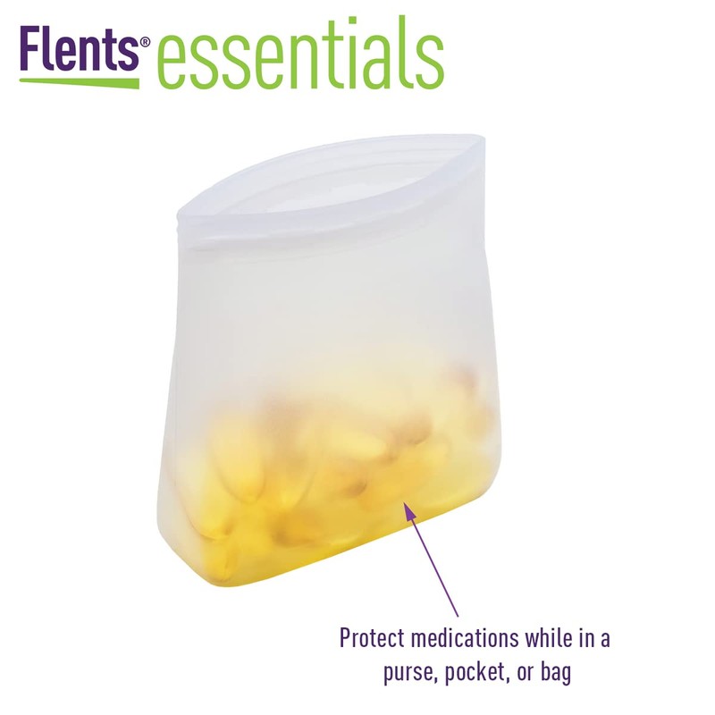 Flents Essential Silicone Pouch, Multi-Purpose Travel-Sized Container, Washable and Reusable,