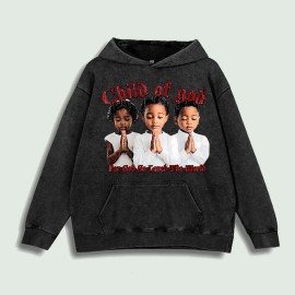 Child of God Graphic Hoodie 100% Cotton US Warehouse 6 ColorsColor: Black, Size: Xl