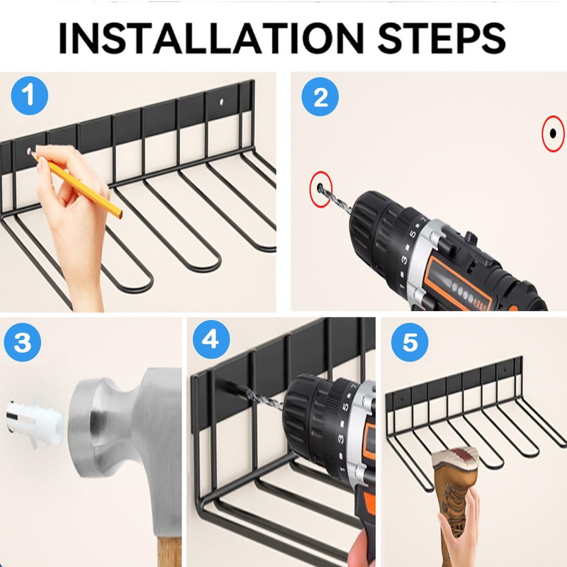 ZJSTRO Boot hangers Wall Mounted Boot Rack,Shoe Dryers for Garage,Boot