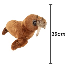 VFM - Walrus Soft Toy Arctic Animal Plush Cuddly Soft Furry Fluffy Premium Stuffed Aquatic Toy Plush Toy Cute Stuffed Plushie, Gifts for Birthday, Valentine's Day Christmas- 30cm Brown Walrus