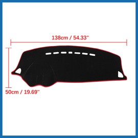 A ABSOPRO Car Dashboard Cover Nonslip Black Red Dash Cover Mat for Mitsubishi Lancer EX 08-17 Item Replacement
