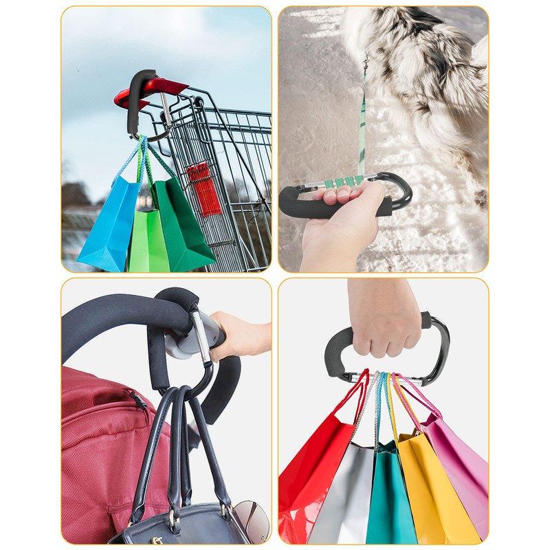 Stroller Hooks, 6.3" Large Stroller Clip, Stroller Hooks for Hanging