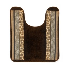 Popular Bath Safari Stripes Animal Bathroom Rug Classic Luxury Leopard Cheetah Zebra Bath Contour Beautiful Shower Mat Unique Design Stylish Bathroom Contour Rug, Chocolate