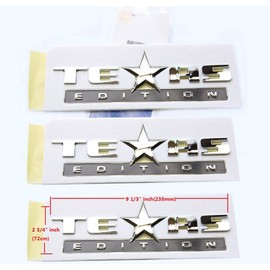 Yoaoo 3pack OEM Chrome Sierra Texas Edition Emblem Badge Compatible with 2007-2019 Silverado and 3pack (Silver2)
