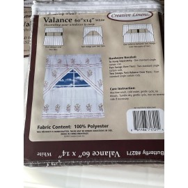 Creative Linens Butterfly Floral Kitchen Curtain Window Valance White 1PC Creative Linens #8271