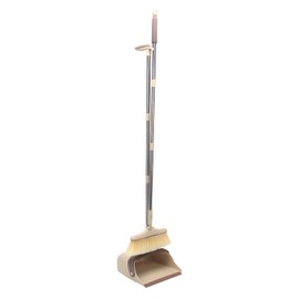 Sayene Broom and Dustpan Set,Long Handle Broom and Dustpan Set,Broom with Stand Up Dustpan Combo Set,for Home, Office, Lobby(Coffce)