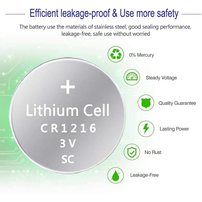 UOGTNON CR1216 3V Watch Lithium Battery(5-Pack)