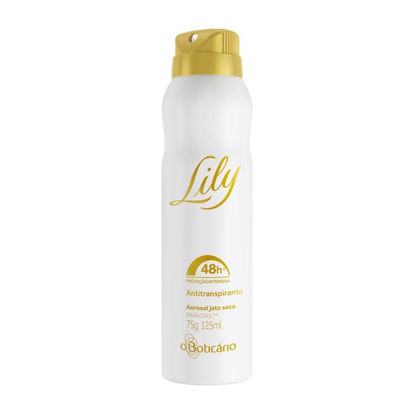 Linha Lily Boticario - Desodorante Antitranspirante Aerossol 75 Gr - (Boticario Lily Collection - Antiperspirant Aerosol Deodorant Net 2.64 Oz)