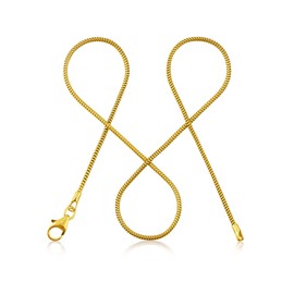 modabilé Women's Snake Chain Necklace Gold-Plated 925 Sterling Silver (35 cm - 90 cm 1.2 mm Wide) Gold Chain without Pendant Golden Chain 925 Women, Sterling Silver