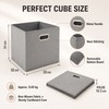Foldable Fabric Storage Cube Bin with Metal Handles, Gray