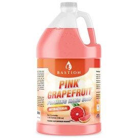 Bastion Pink Grapefruit Foaming Antibacterial Hand Soap Refill 1 Gallon (128 oz) Refreshing Pink Grapefruit Scent Bulk Hand Soap-Made In The USA.