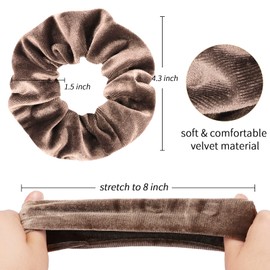 Whavel 16 Pack Velvet Scrunchies Soft Hair Scrunchies Ponytail Holder Elastic Scrunchy Hair Bands Ties, Velvet Hair Scrunchies Hair Accessories for Women Girls (Neutral Color)