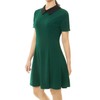 Allegra K Women's A Line Short Sleeve Panel Peter-Pan Collar