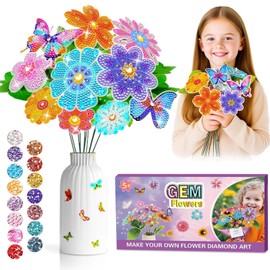 Alluring Craft Girls 5 6 7 8 9 10 Years, Diamond Painting Children's Craft Set, Diamond Painting Butterfly Sets, Toys from 5-12 Years Girls, Creative Gifts for Girls 8-12 No Vase