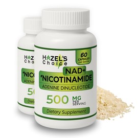 HAZEL'S Choice NAD+ Nicotinamide Adenine Dinucleotide Supplement 500mg, 60 Capsules, Supports Cellular Energy & Metabolic Function