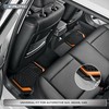 PIC AUTO Heavy Duty Rubber Floor Mats, Orange Aluminum Film