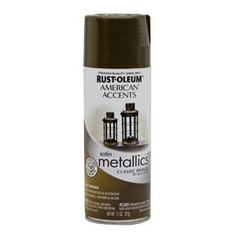 Rust-Oleum 202642 American Accents Topcoat Designer Metallic Spray Paint, 12 Oz Aerosol Can, 11 Ounce (Pack of 1), Classic Bronze, 11 Fl Oz