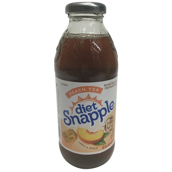 Diet Snapple Ice Tea - Peach 16 Oz All Natural Flavor Real Brewed (Pack of 6)