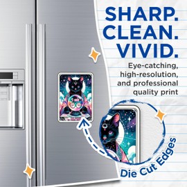 (2 Pack) Toe Beans in Your Future Magnets - Cat Physic Tarot Card - 5" On Longest Side - Premium Magnet - for Cars, Refrigerators, Toolboxes, Lockers - Made in USA - MAG1113