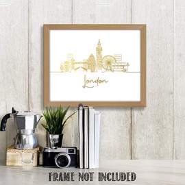 London Lineart Wall Print- Unframed 11 x 14 Print - Inspirational Gift for Family & Friends