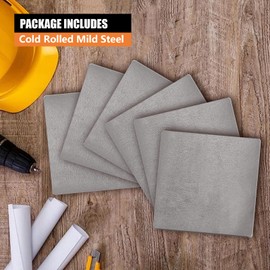 SALUINOKI Mild Steel Plate A36 4x4 Steel Sheet Cold Rolled, Weldable Magnetic Metal Plate 16 Gauge Thickness (6 Pack)