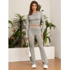Famulily Two Piece Lounge Set Y2K Round Neck Long Sleeve