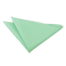 DQT Plain Solid Check Formal Casual Wedding Handkerchief Pocket Square Hanky Mint Green