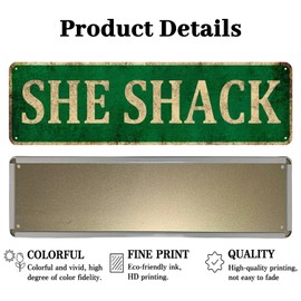 KIOZIY She Shack Metal Sign, Woman Cave, She Shed, Rustic Decor, 4" x 16"