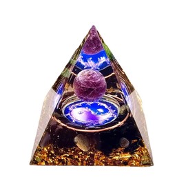 ycyingcheng 6 cm Pyramid Ogan Crystal Energy Tower Natural Reiki Chakra Crushed Stone, Crystal Pyramid Stone of Courage Healing Throat Chakra Stress Relief for Meditation Protection (Obsidian)